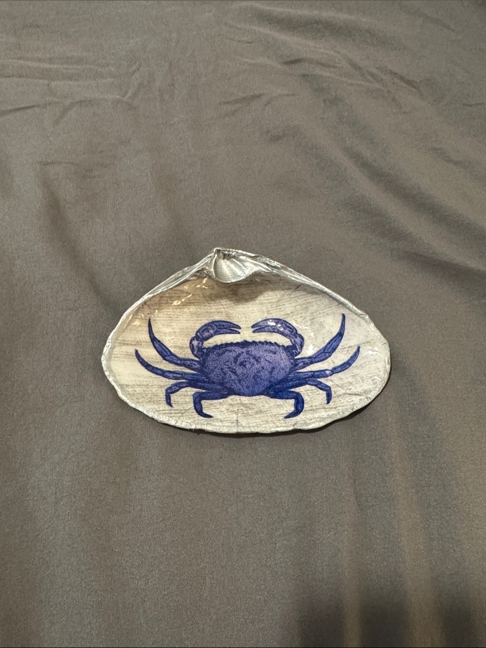 Blue Crab Decorative Shell Trinket Dish